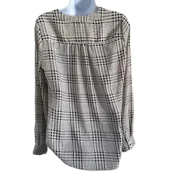 41 Hawthorn blouse women's top size Medium white and black longsleeve - Picture 2 of 13